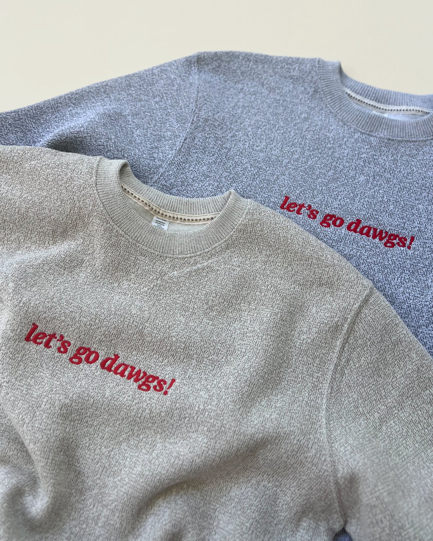Cozy Let’s Go Dawgs Embroidered Crewneck