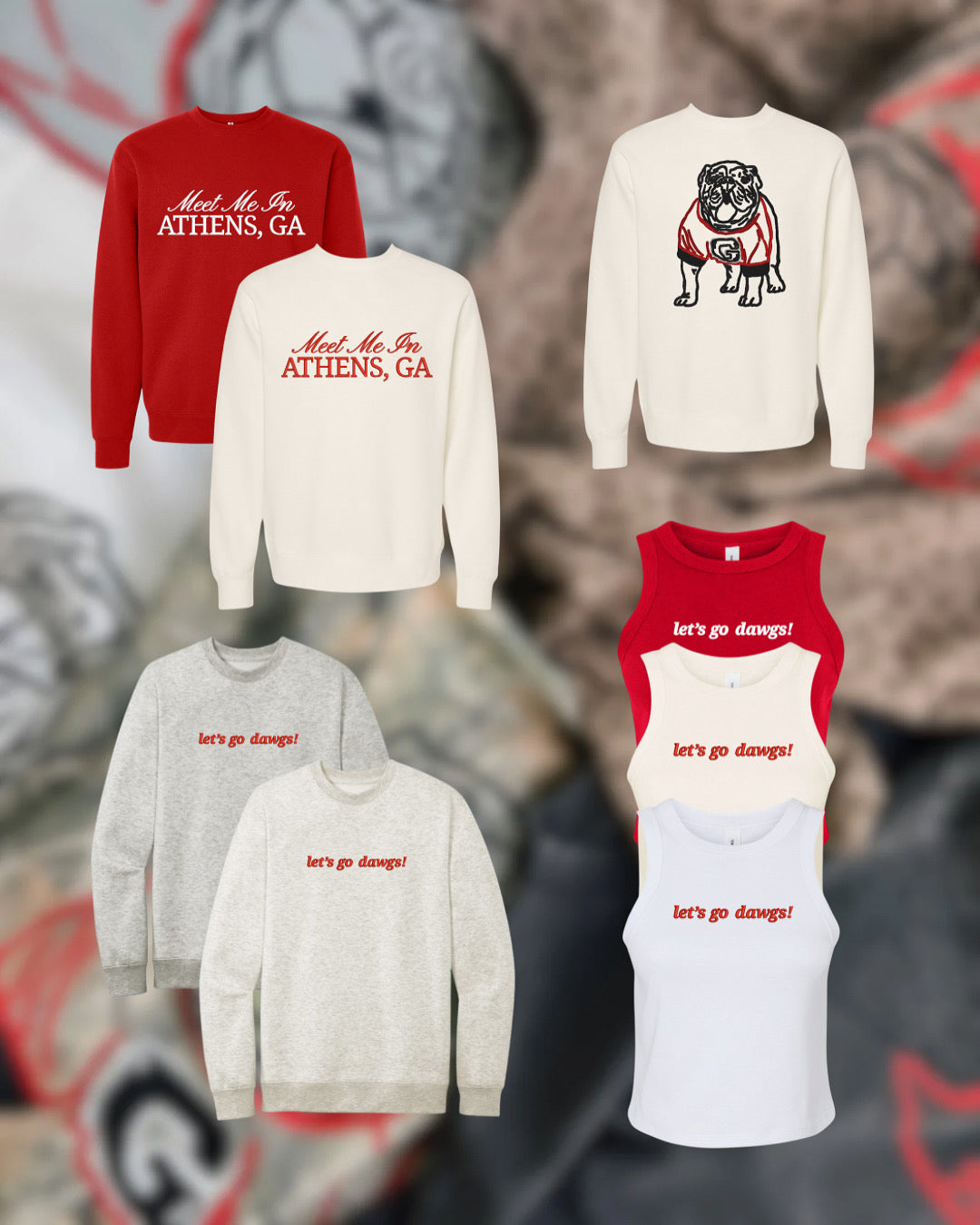 GA Bulldog Embroidered Crewneck