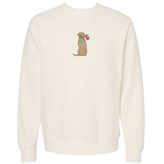 Patriotic Dog Embroidered Crewneck