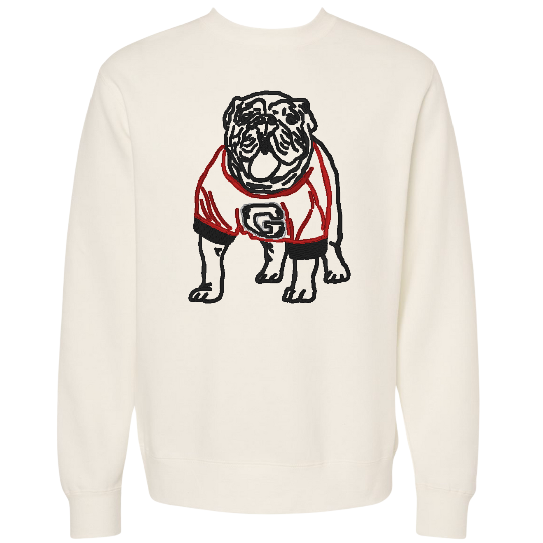 GA Bulldog Embroidered Crewneck