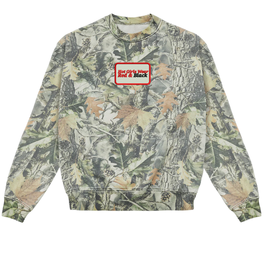 Hot Girls Wear Red & Black Embroidered Crewnecks