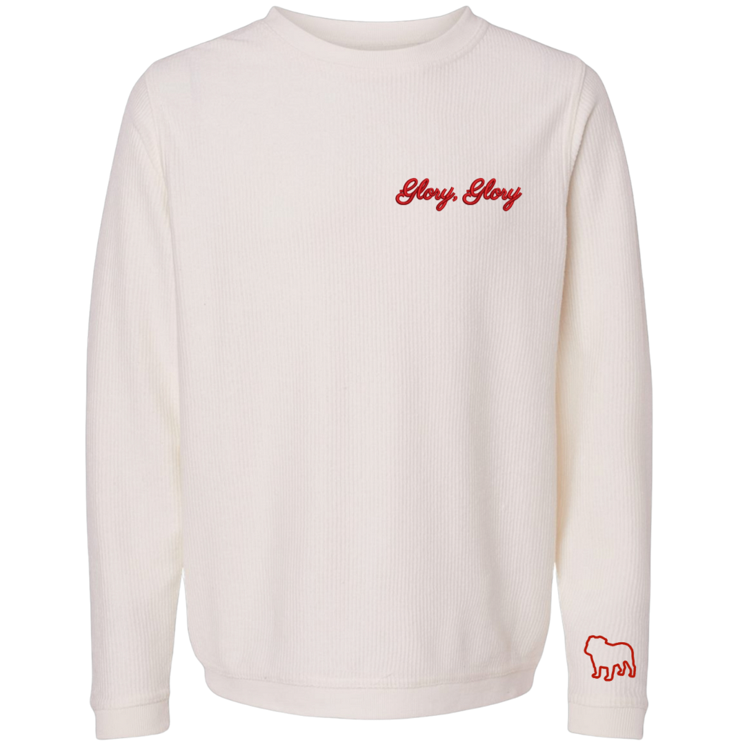 Glory,Glory Embroidered Corduroy Crewneck