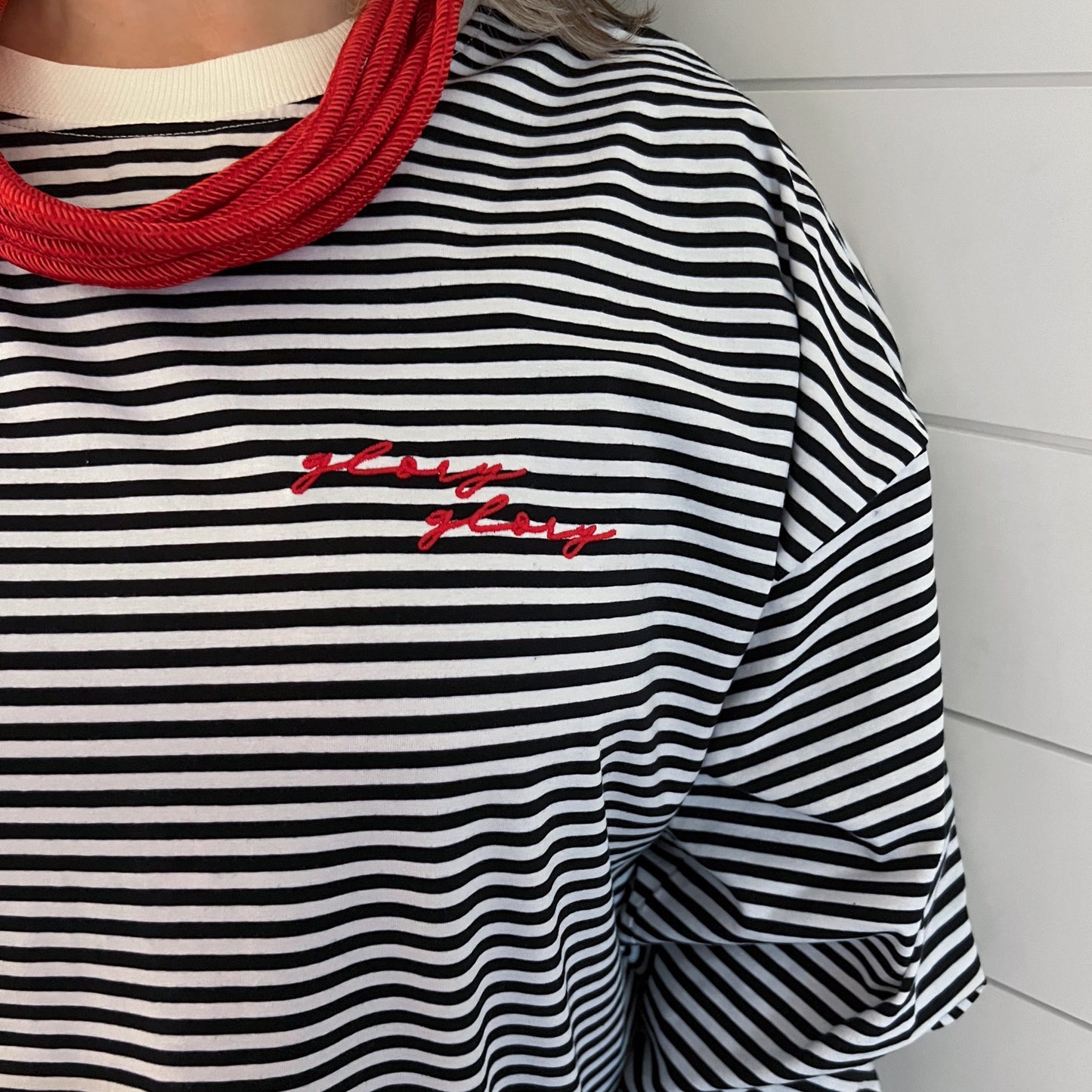 Oversized GameDay Striped Top