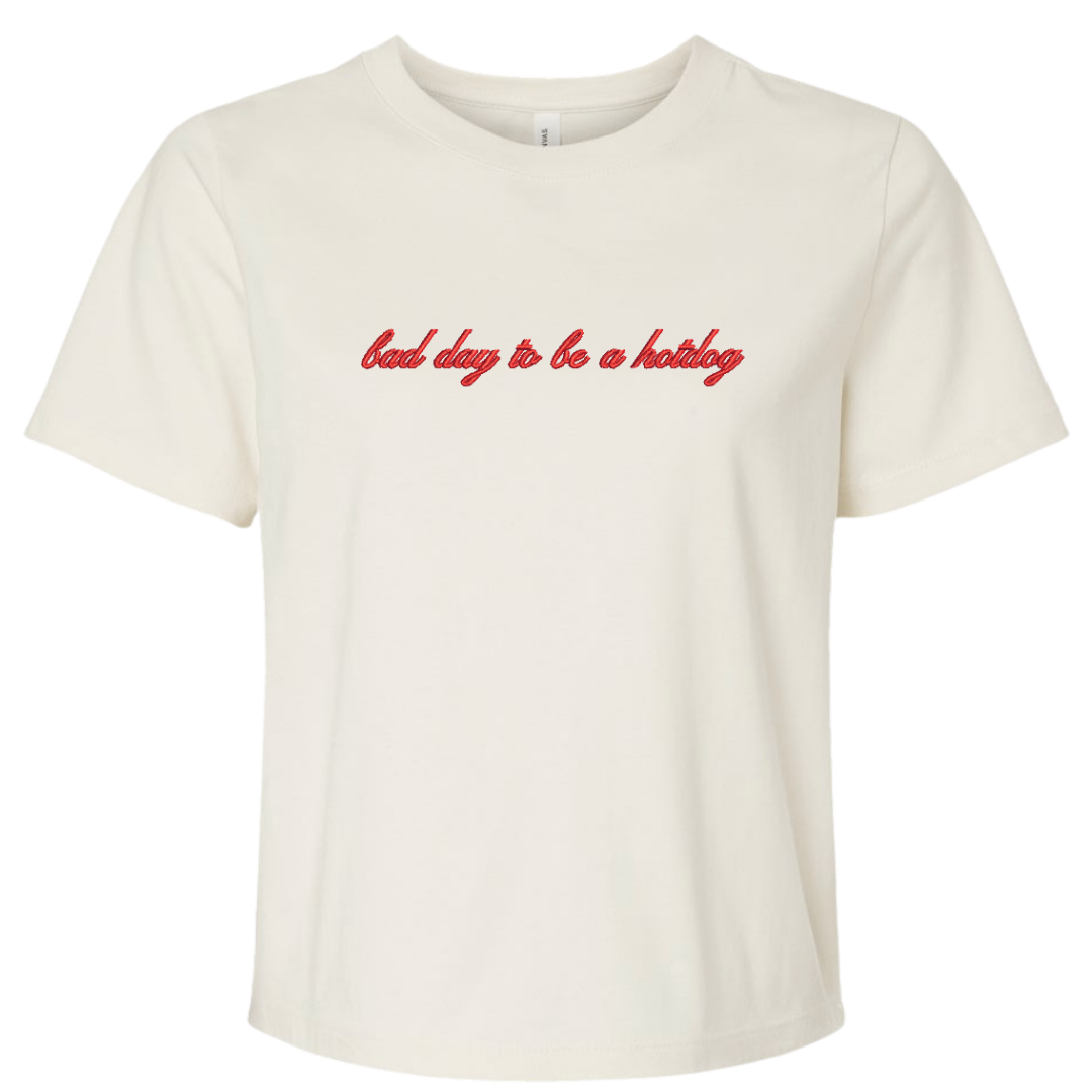 Bad day to be a hotdog Boxy Cropped Tee
