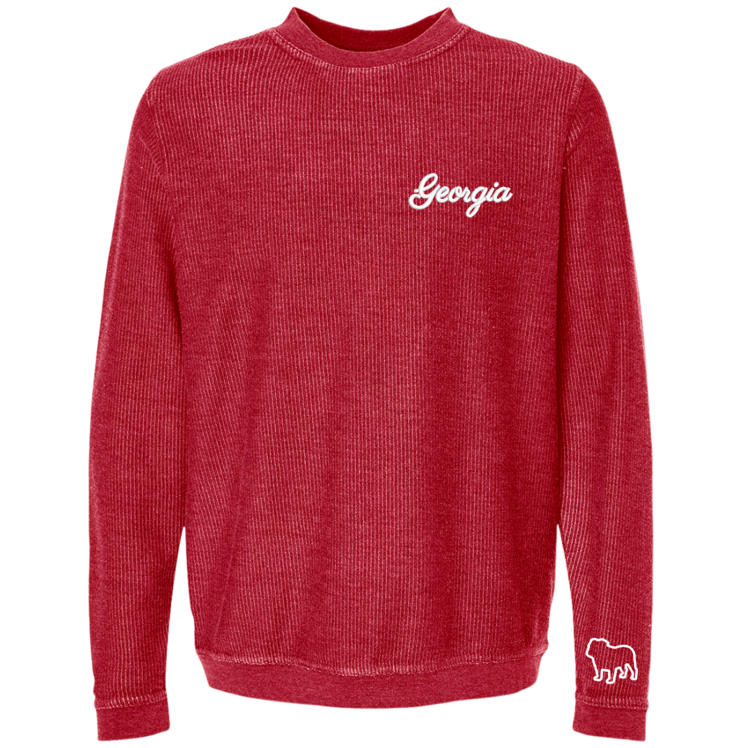 Georgia Embroidered Corduroy Crewneck
