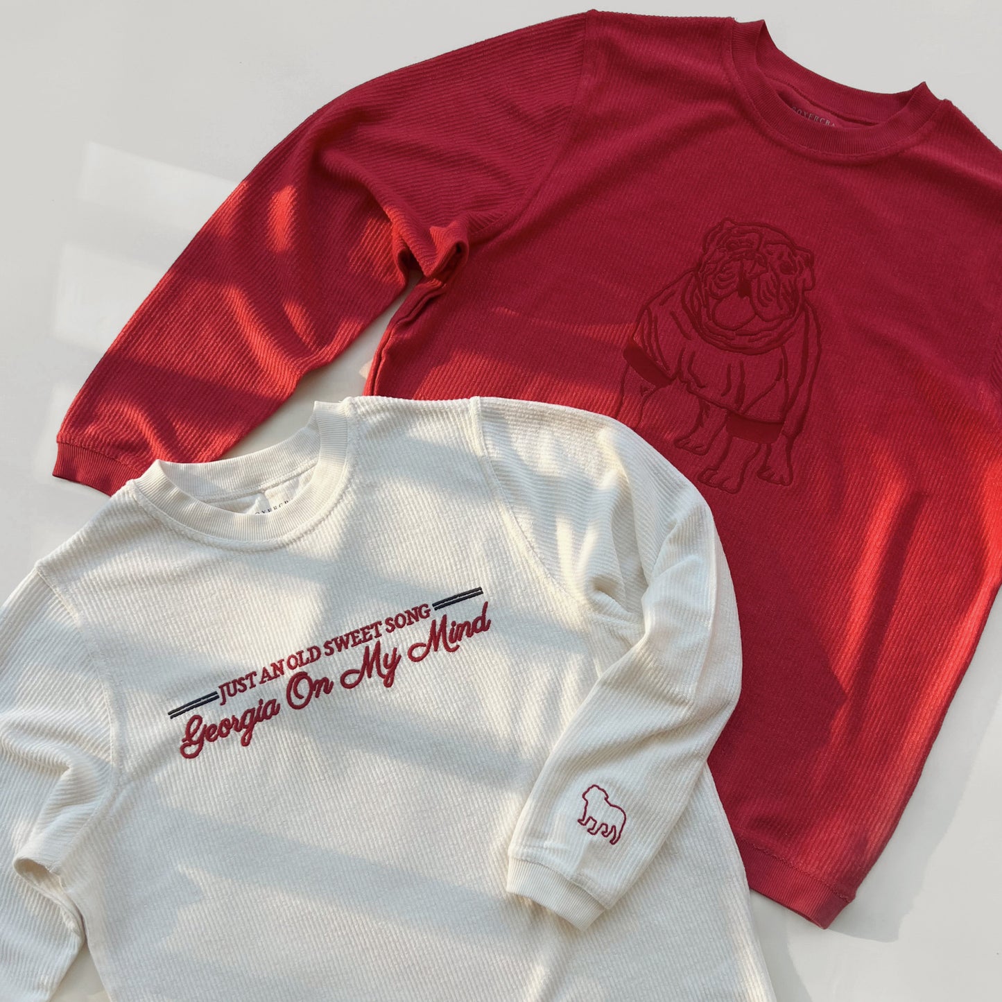 Bulldog Embroidered Corduroy Crewneck