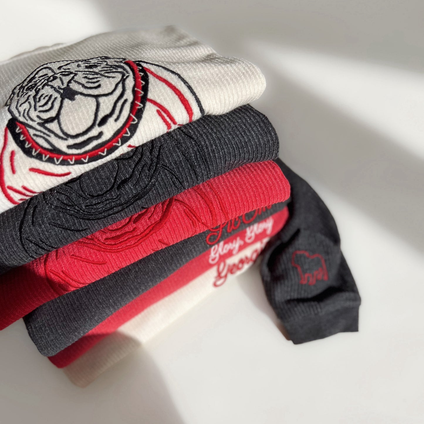 Bulldog Embroidered Corduroy Crewneck