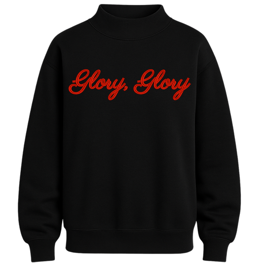 Glory, Glory Embroidered Mock-Neck Crewneck