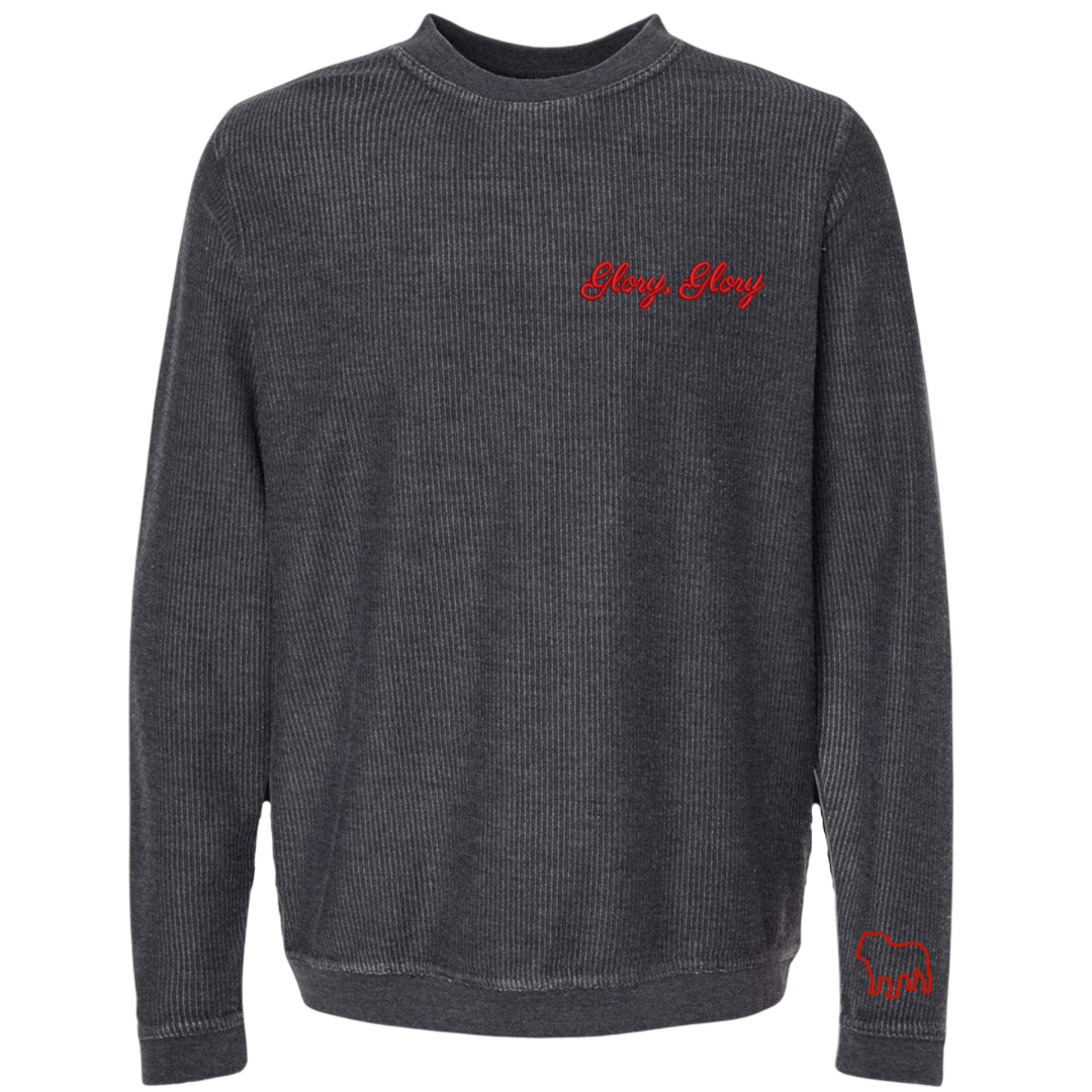 Glory,Glory Embroidered Corduroy Crewneck